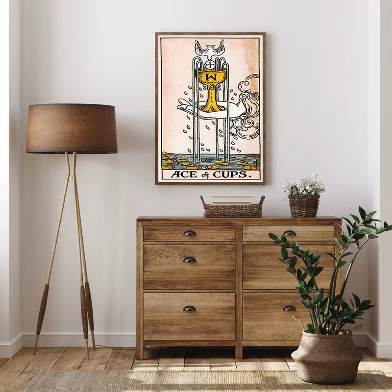 The Sun Card Vintage Tarot Wall Art