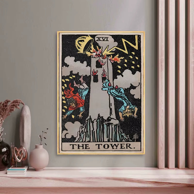 The Sun Card Vintage Tarot Wall Art
