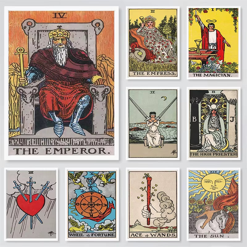 The Sun Card Vintage Tarot Wall Art