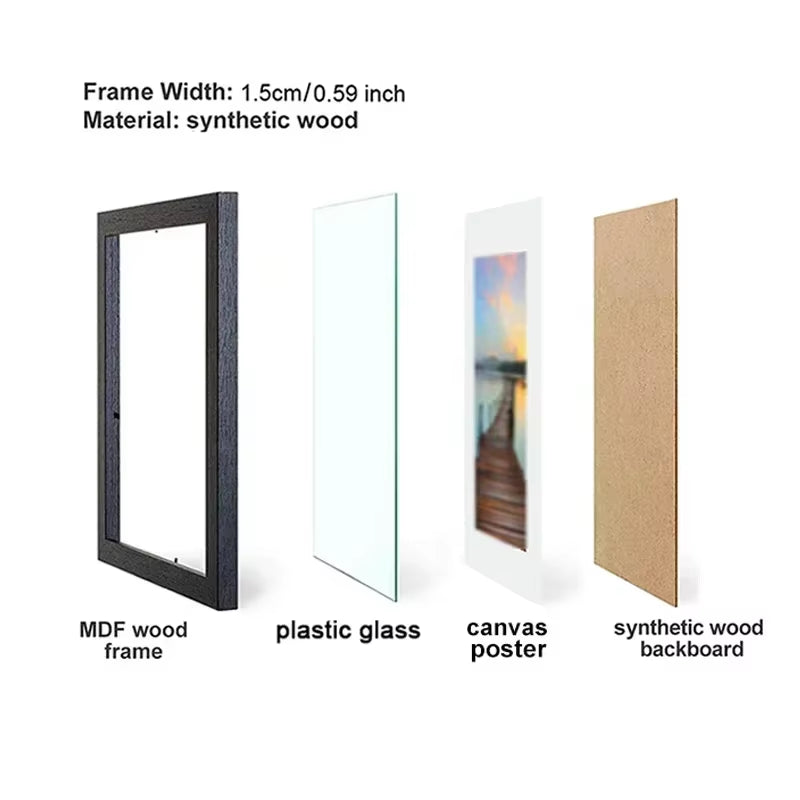 Black Frame + White Sports Car Poster (A4)