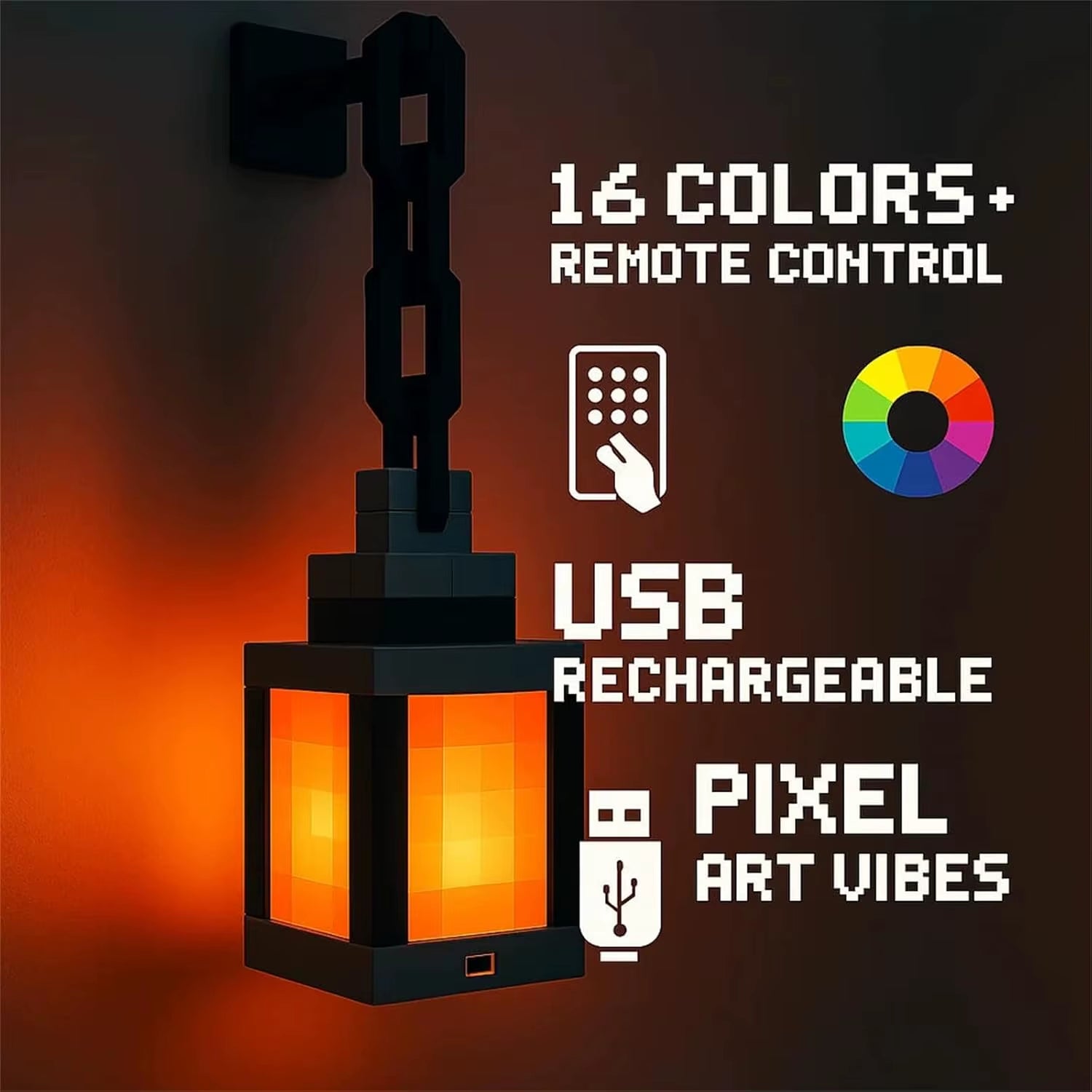 Pixel Style 16-Color Lantern Light